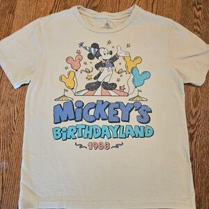 Disney Mickey's Birthdayland Adult T-Shirt - Cream